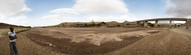 The dried up Mekheleng River, Mohale's Hoek, Lesotho